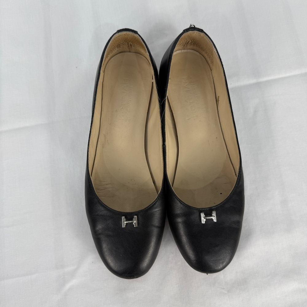 Halston Heritage Black Flats with Silver Accent size 37 1/2